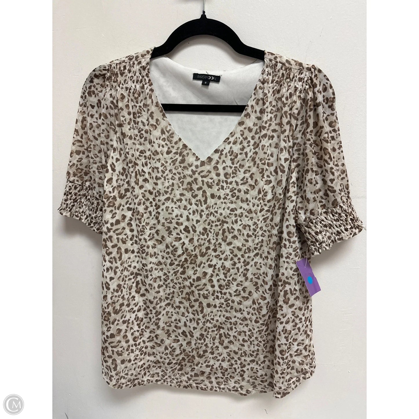 Top Short Sleeve By Papermoon In Animal Print, Size: M