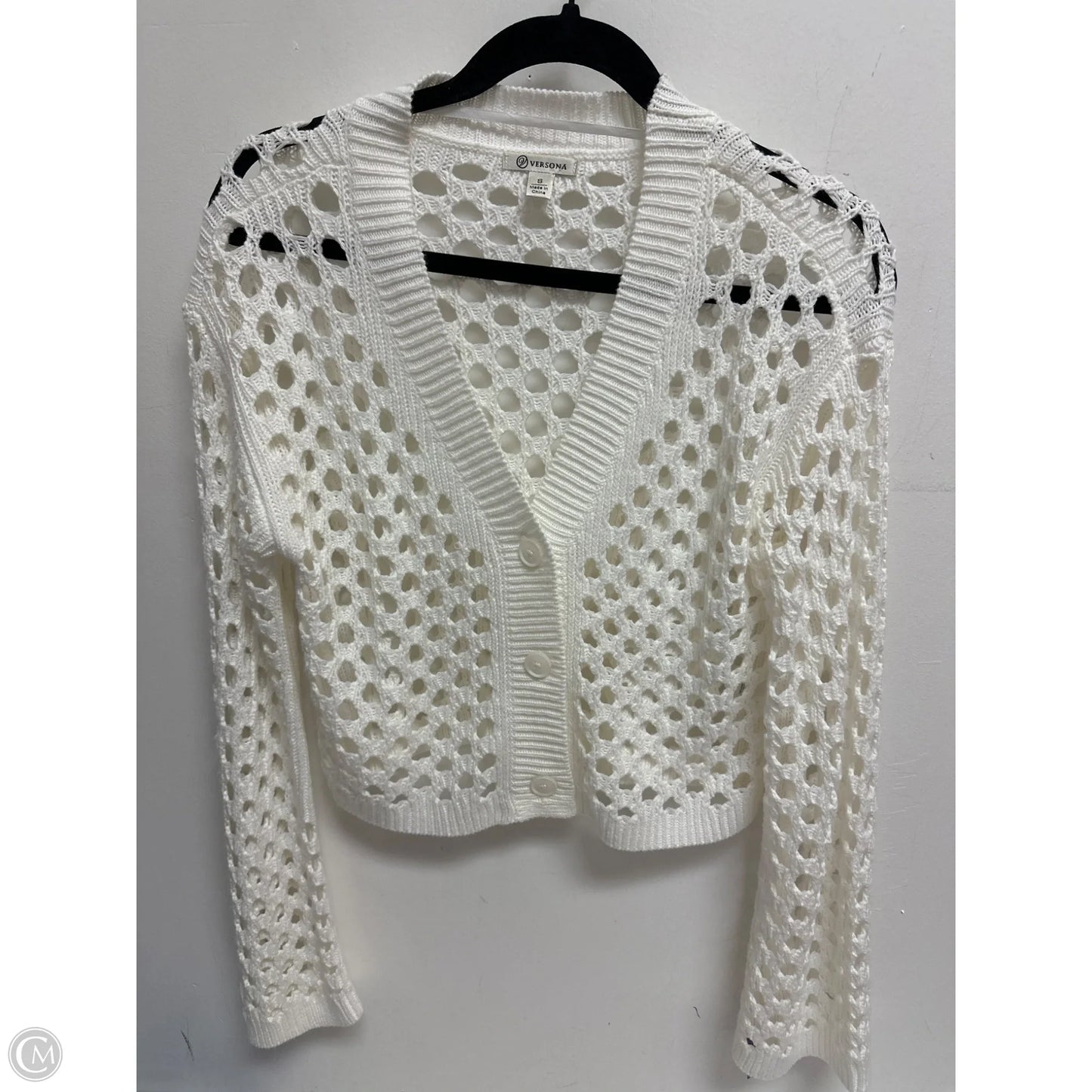 Sweater Cardigan By Versona In White, Size: S