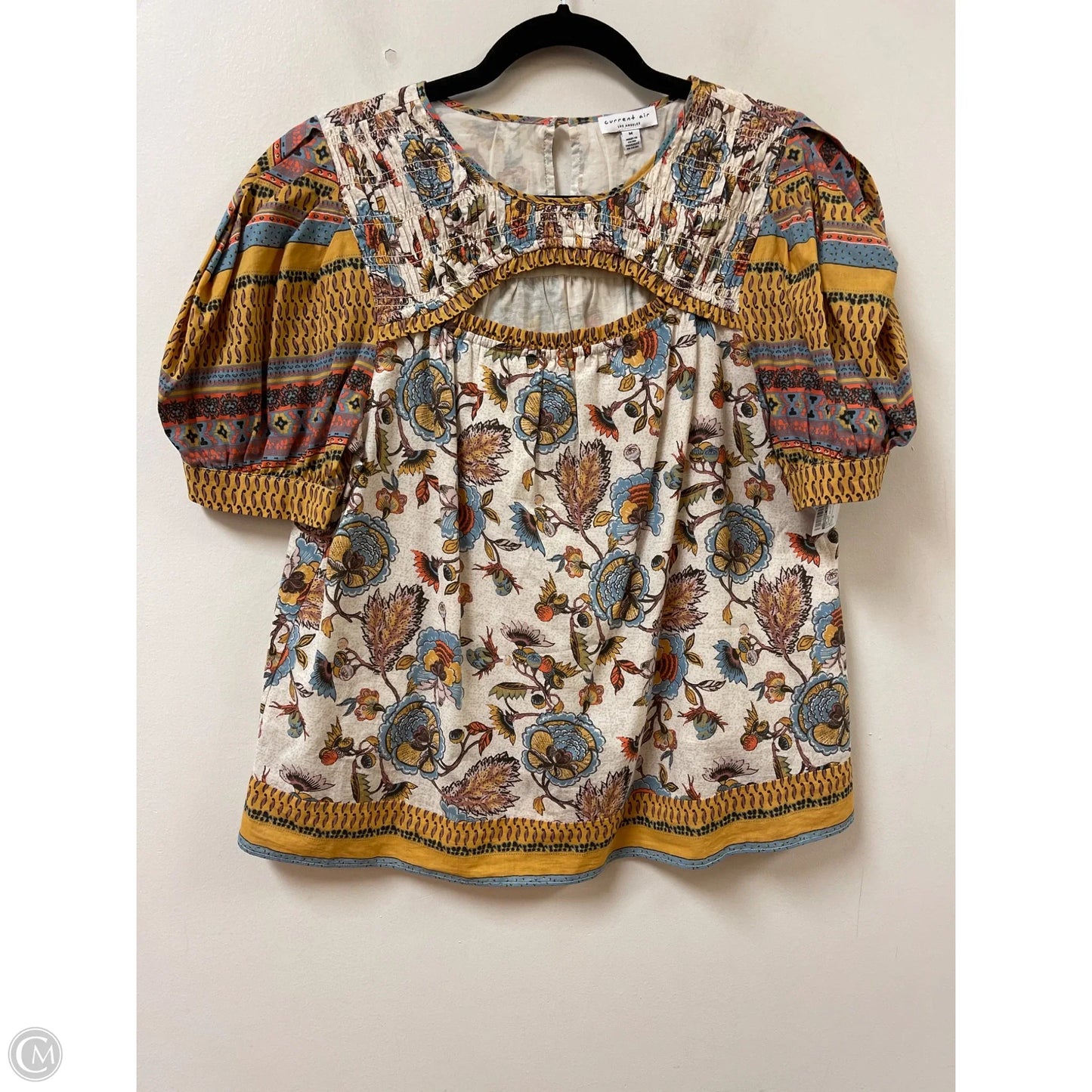 Top Short Sleeve By Current Air In Floral Print, Size: M