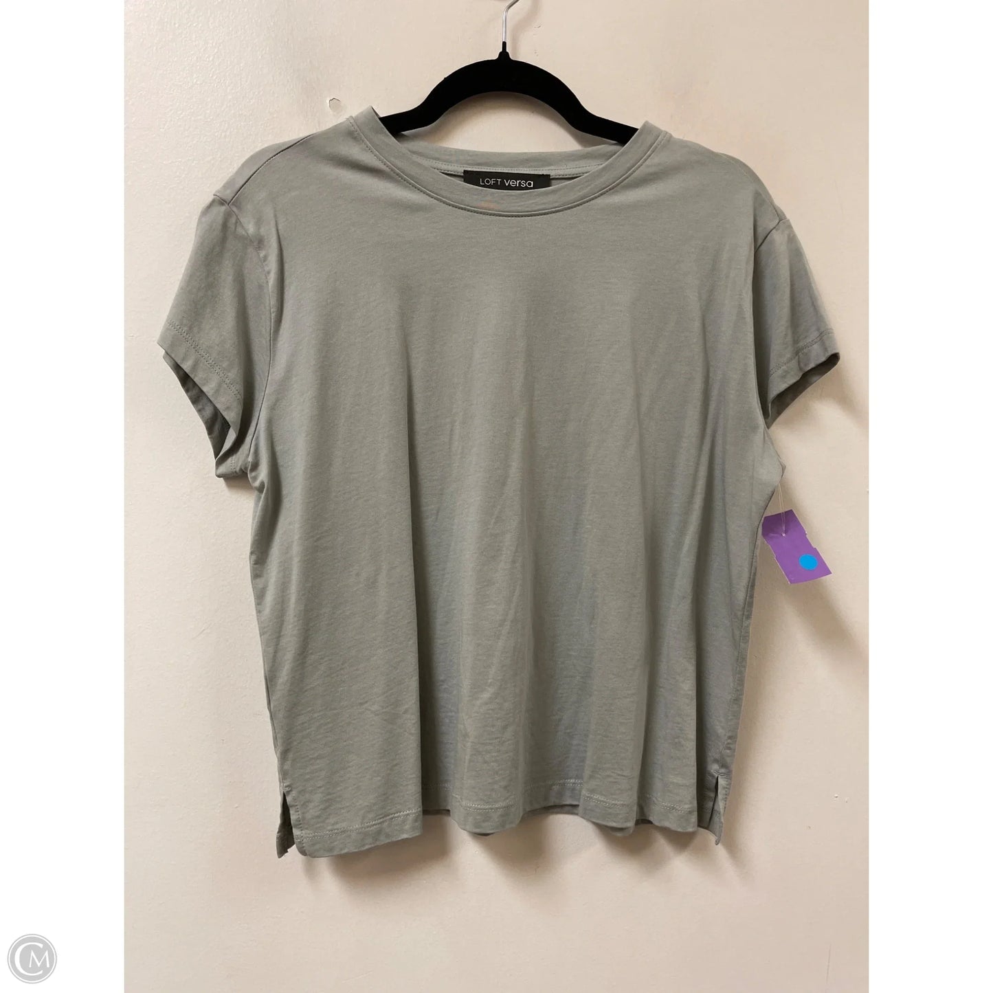 Top Short Sleeve By Loft In Grey, Size: S