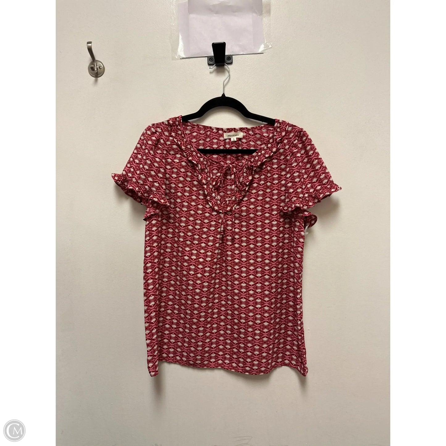 Top Short Sleeve By Max Studio In Red, Size: S