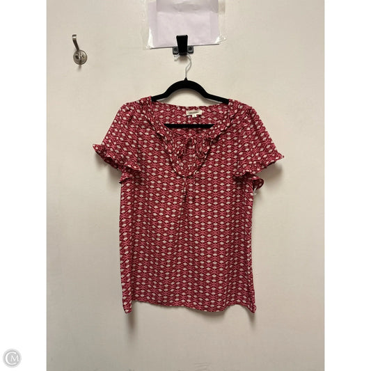 Top Short Sleeve By Max Studio In Red, Size: S