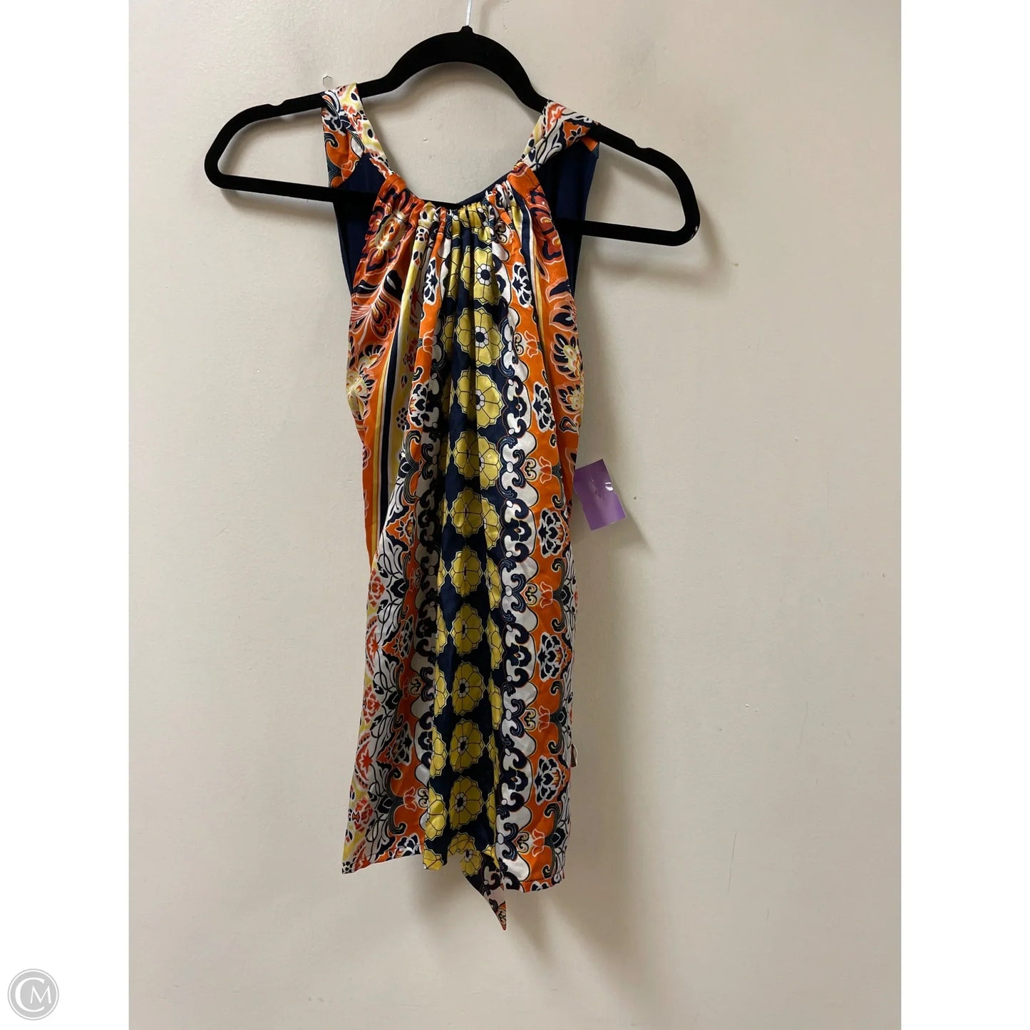 Top Sleeveless By August Silk In Blue & Orange, Size: Xl