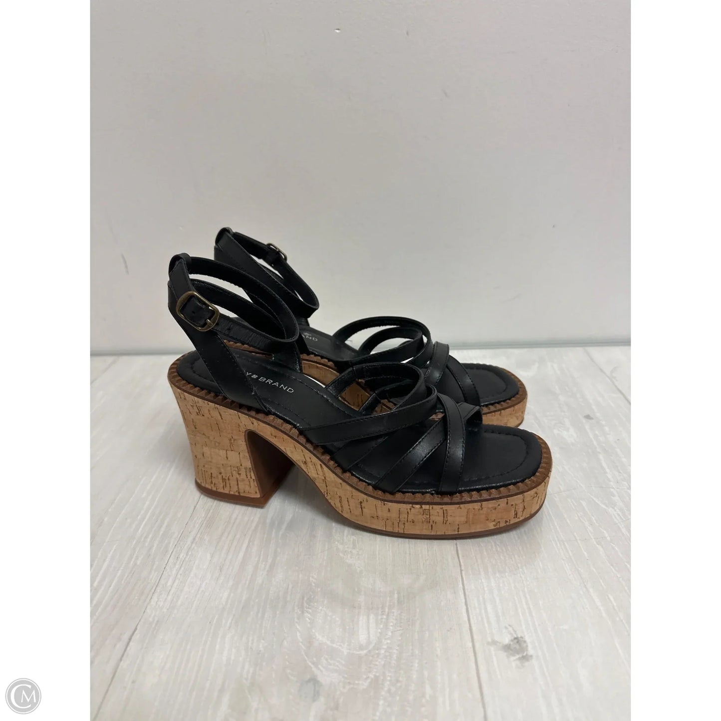 Sandals Heels Block By Lucky Brand In Black, Size: 7.5