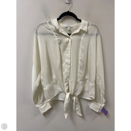 Blouse Long Sleeve By Nine West In White, Size: M