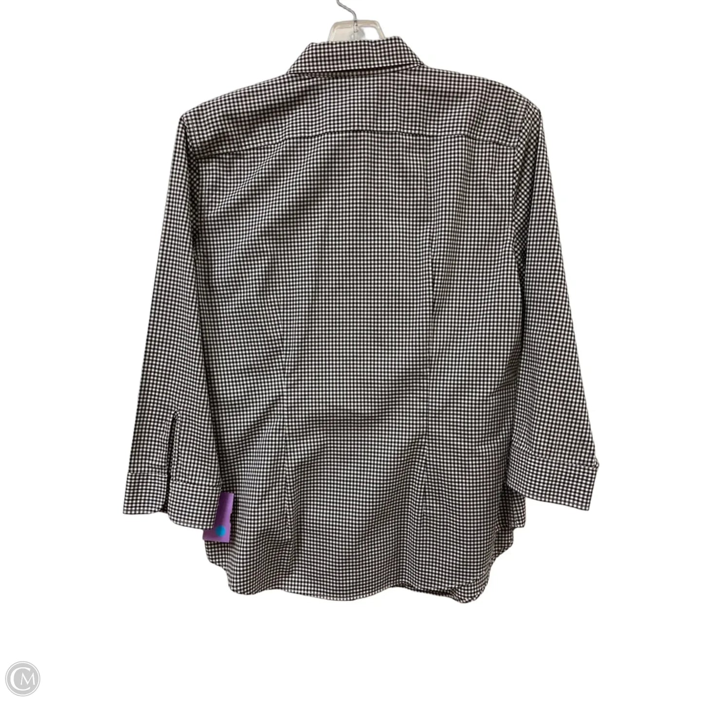 Blouse Long Sleeve By Lauren By Ralph Lauren In Black & White, Size: M