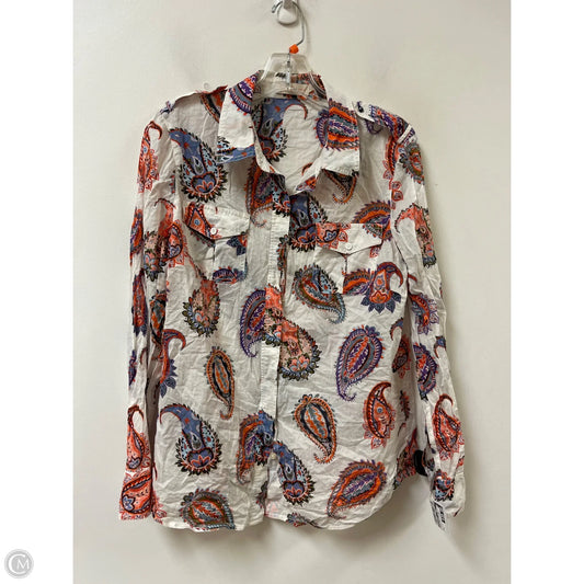 Blouse Designer By Tory Burch In Paisley Print, Size: L