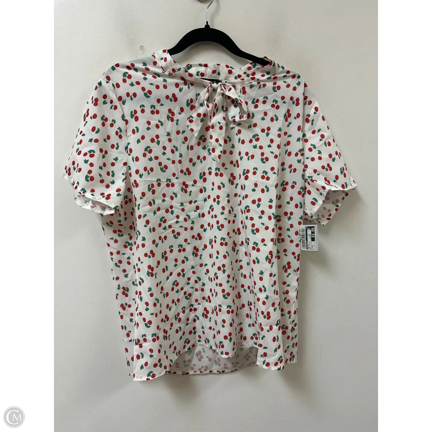 Top Short Sleeve By Allegra K In Red & White, Size: Xl