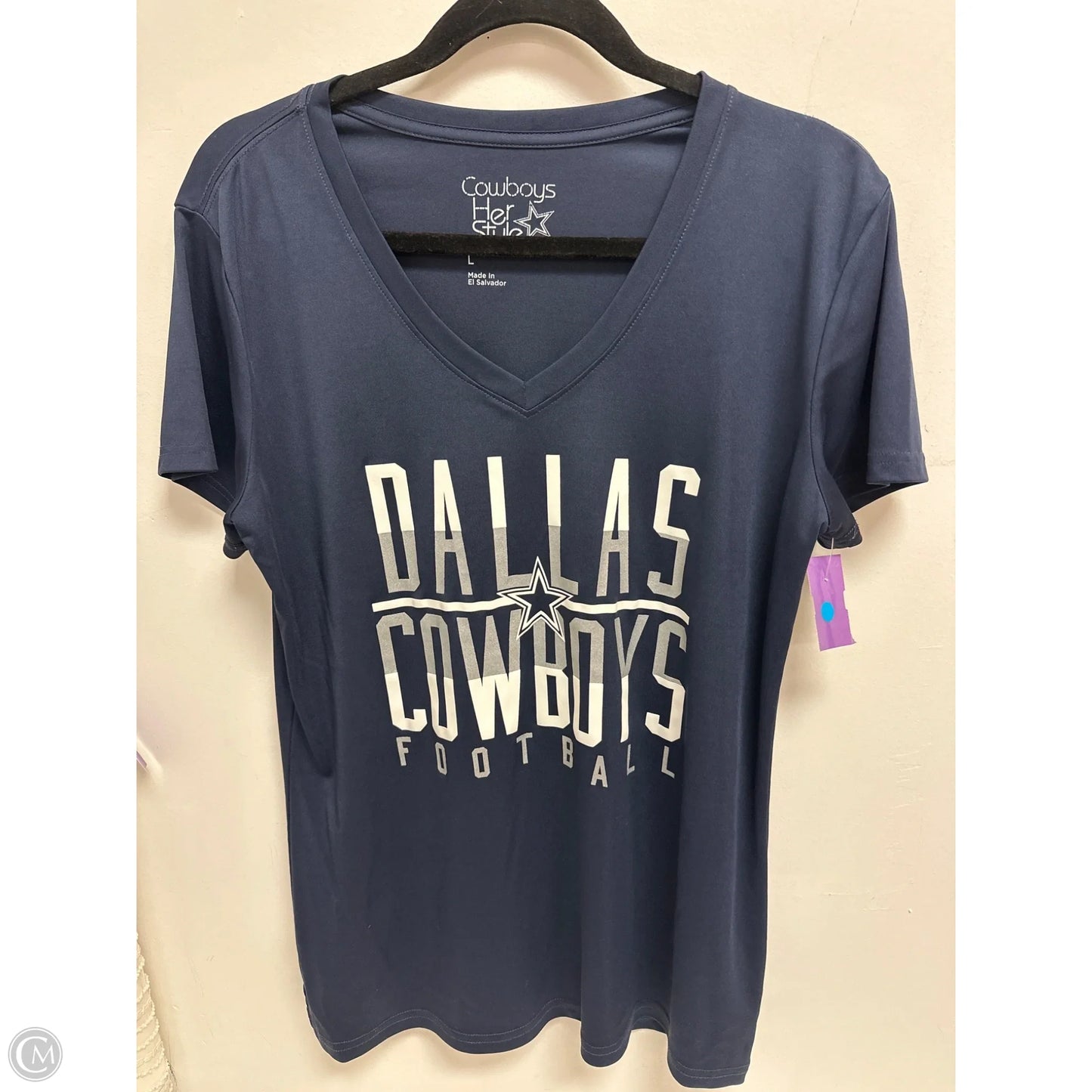 Top Short Sleeve By Clothes Mentor In Navy, Size: L
