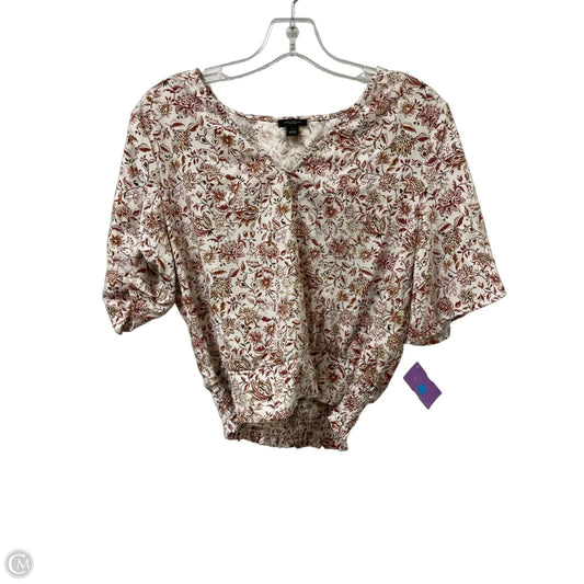 Top Short Sleeve By Ann Taylor In Floral Print, Size: S