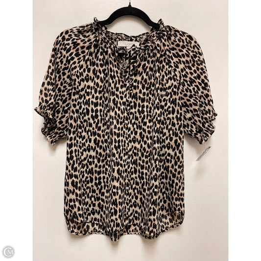 Top Short Sleeve By Loft In Animal Print, Size: Xs