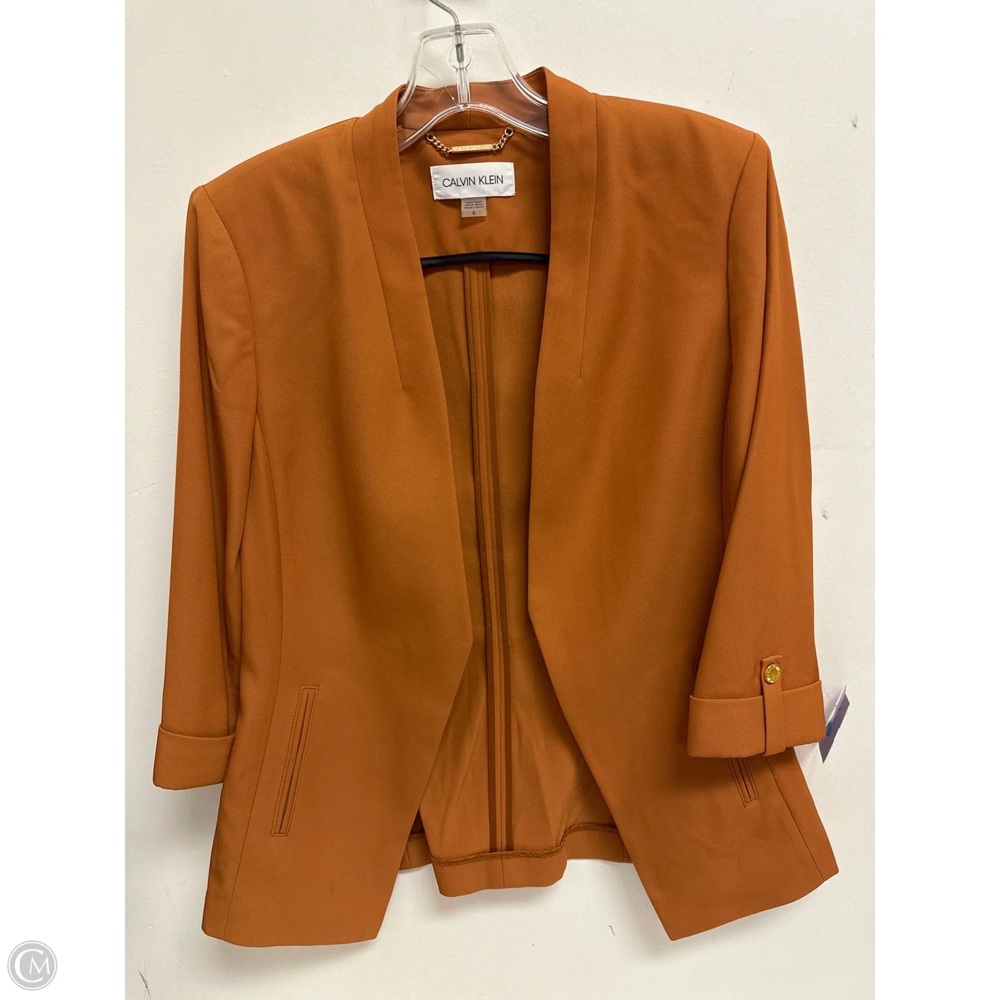 Blazer By Calvin Klein In Brown, Size: S