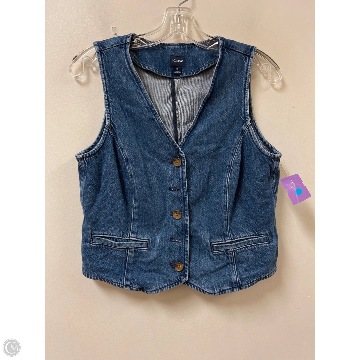 Blouse Sleeveless By J. Crew In Blue Denim, Size: S