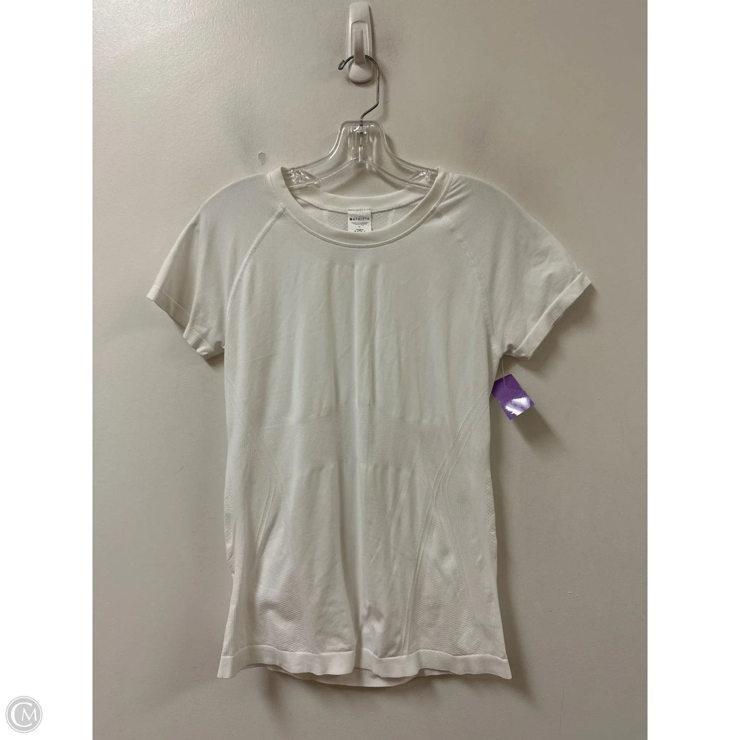 Athletic Top Short Sleeve By Athleta In White, Size: M