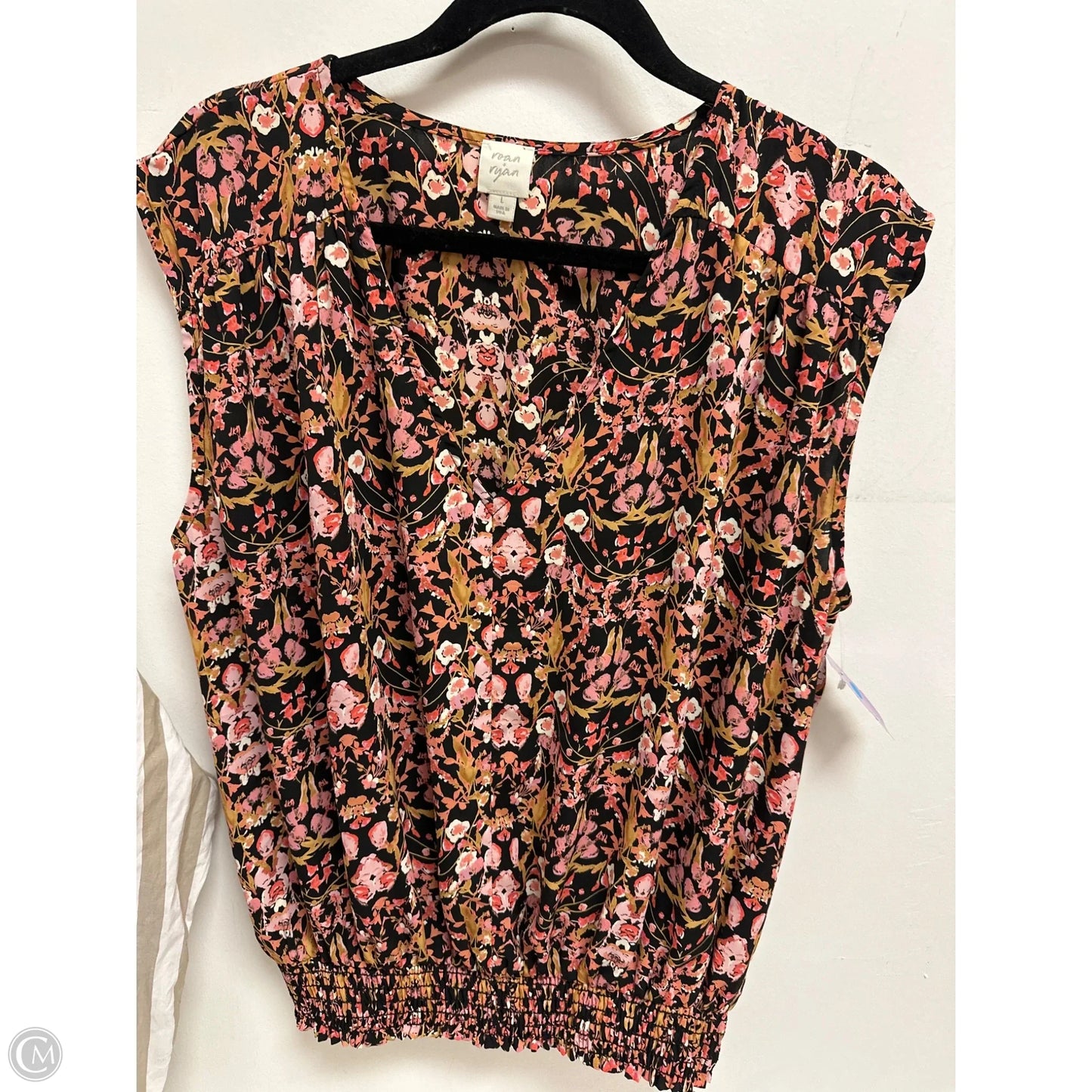 Top Short Sleeve By Clothes Mentor In Floral Print, Size: L