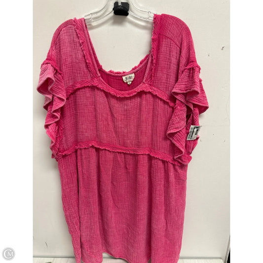 Tunic Short Sleeve By Bibi In Pink, Size: Xl