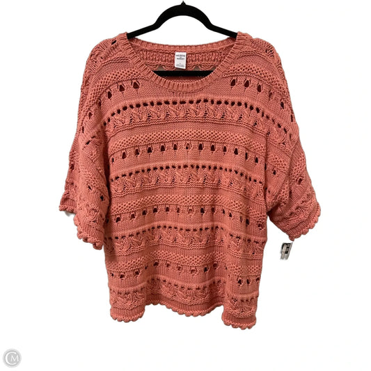 Sweater Short Sleeve By Melrose And Market In Pink, Size: Xl