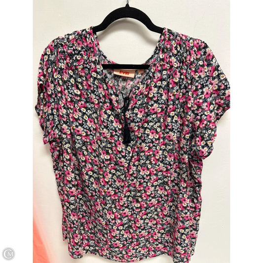 Top Short Sleeve By Evri In Floral Print, Size: 2x