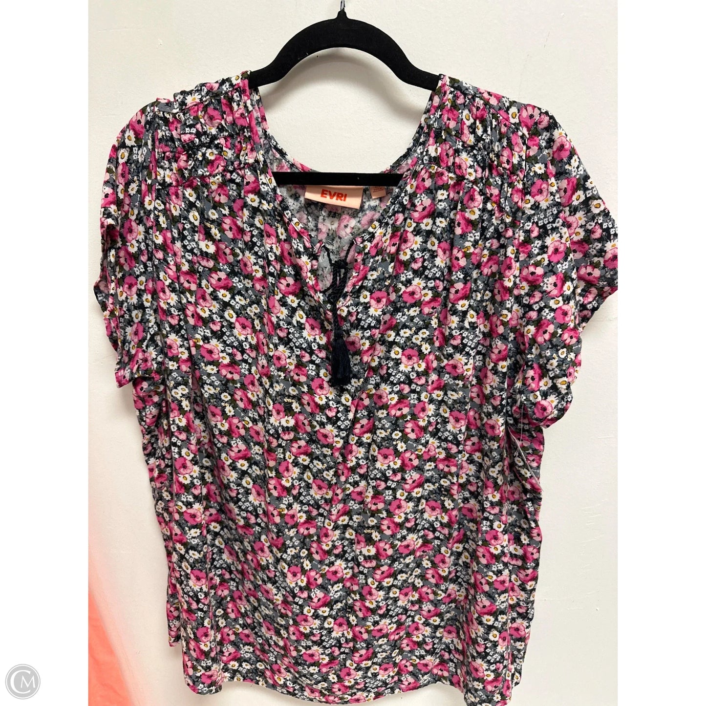 Top Short Sleeve By Evri In Floral Print, Size: 2x
