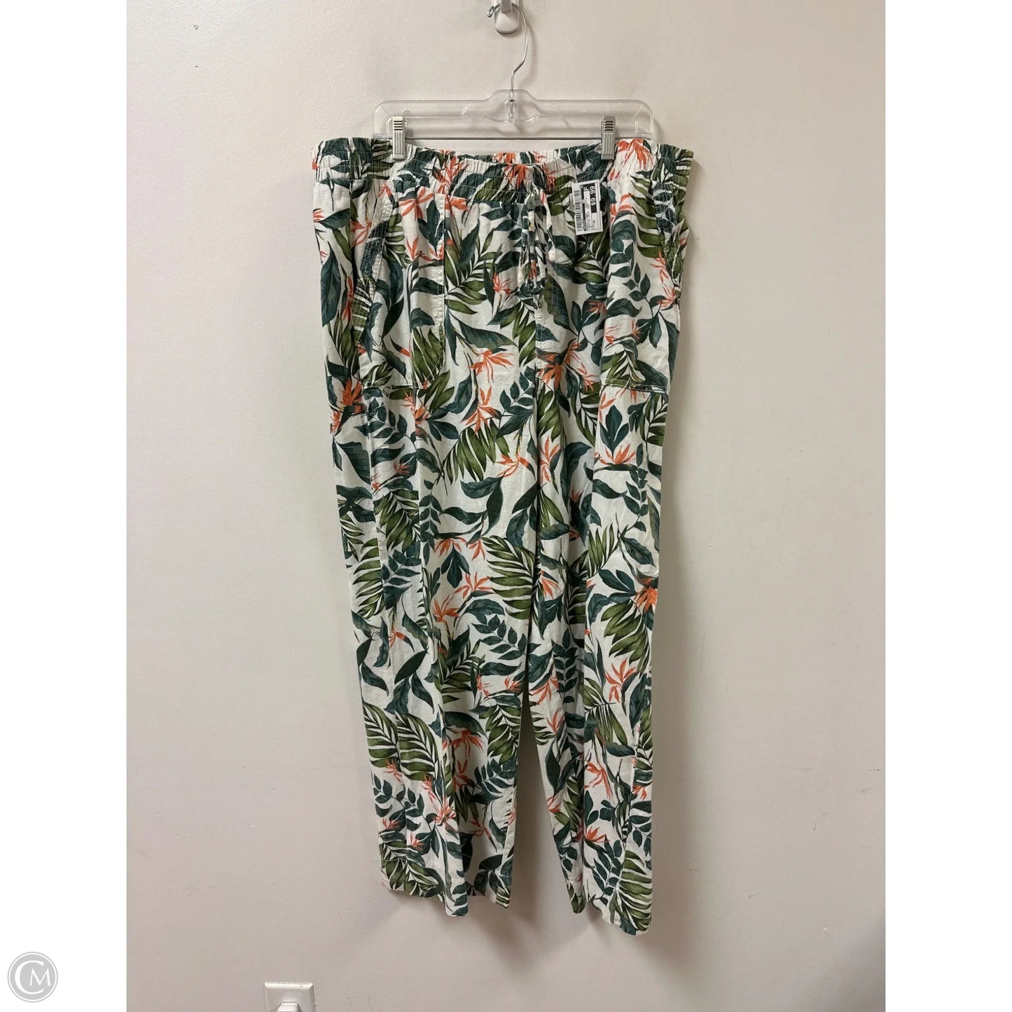 Pants Linen By Briggs In Tropical Print, Size: 18