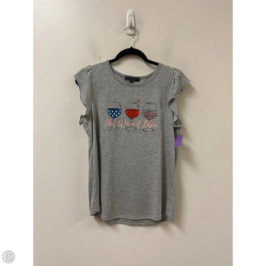 Top Short Sleeve By Clothes Mentor In Grey, Size: M