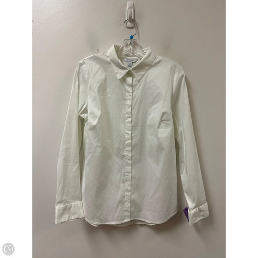 Blouse Long Sleeve By Nine West In White, Size: L