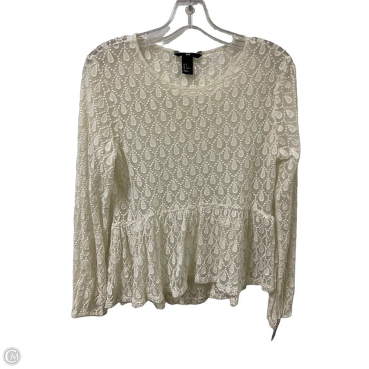 Top Long Sleeve By H&m In Cream, Size: S