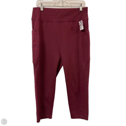 Athletic Leggings By Popfit In Red, Size: 2x