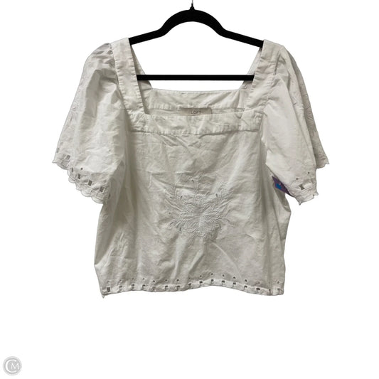 Top Short Sleeve By Loft In White, Size: S