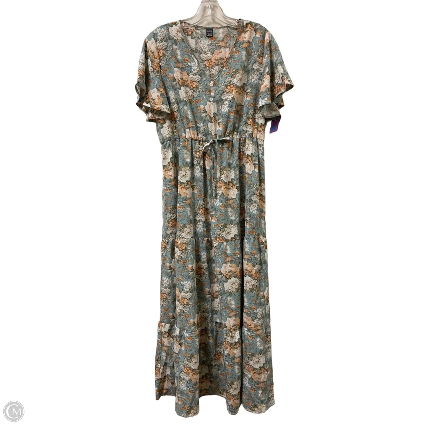Dress Casual Maxi By Shein In Blue & Orange, Size: Xl