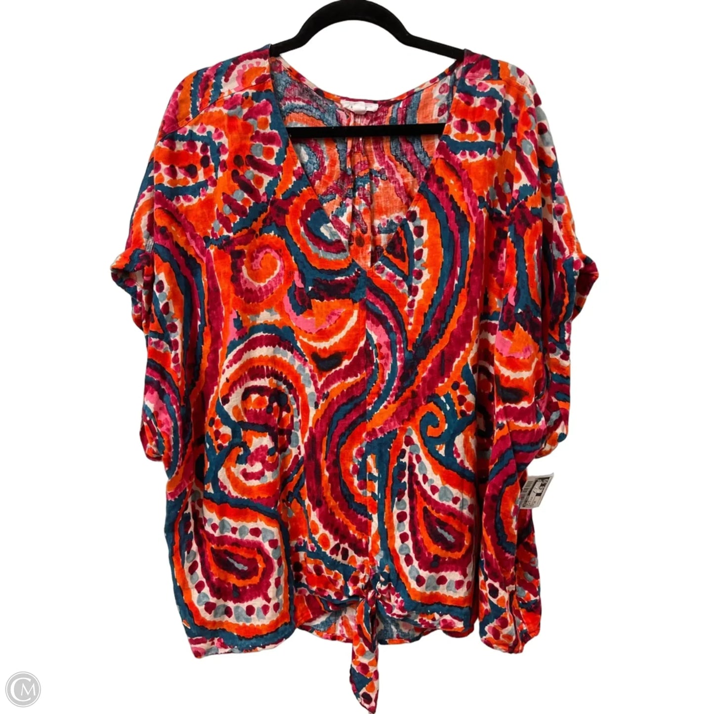 Top Short Sleeve By West Bound In Blue & Pink, Size: 3x
