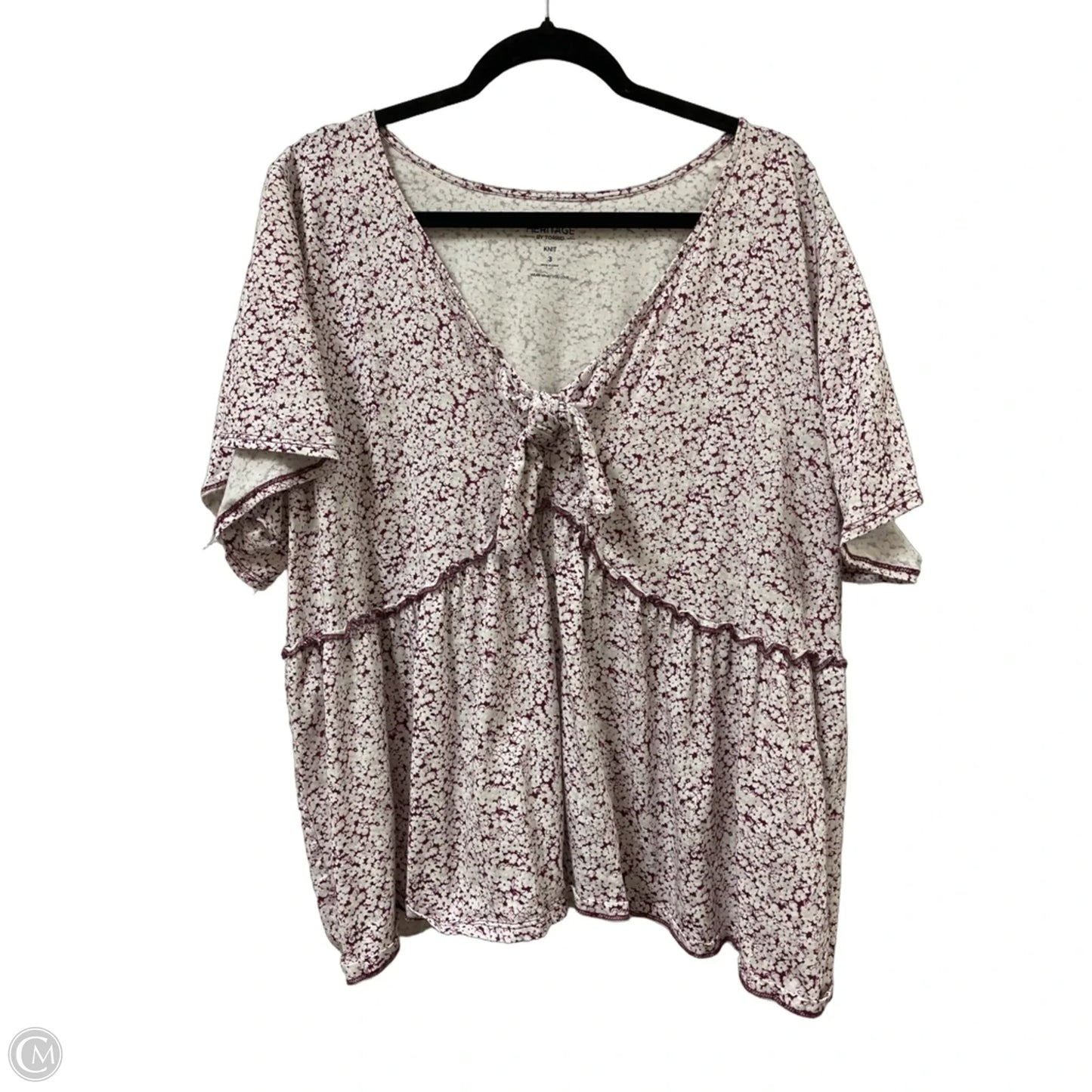 Top Short Sleeve By Torrid In Purple & White, Size: 3x