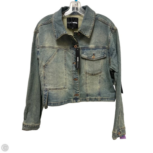 Jacket Denim By Fashion Nova In Blue Denim, Size: Xl