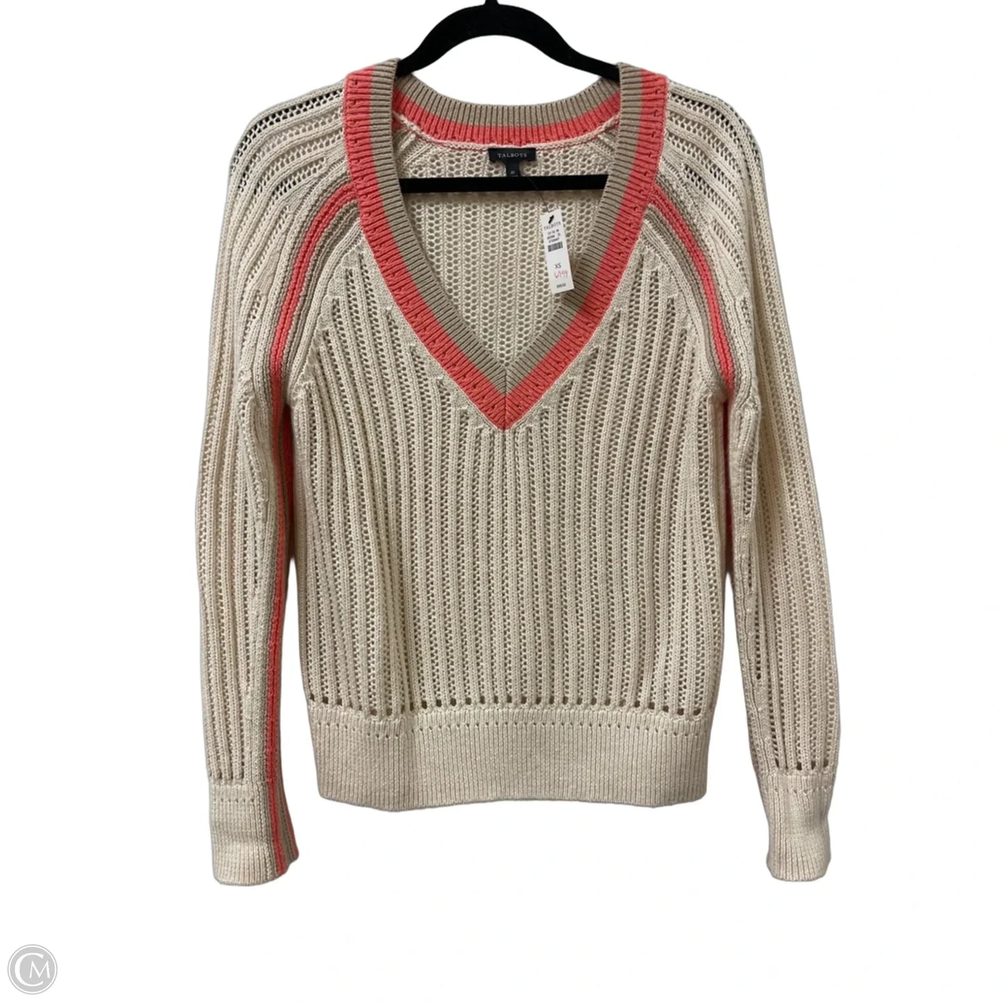 Sweater By Talbots In Brown & Pink, Size: Xs