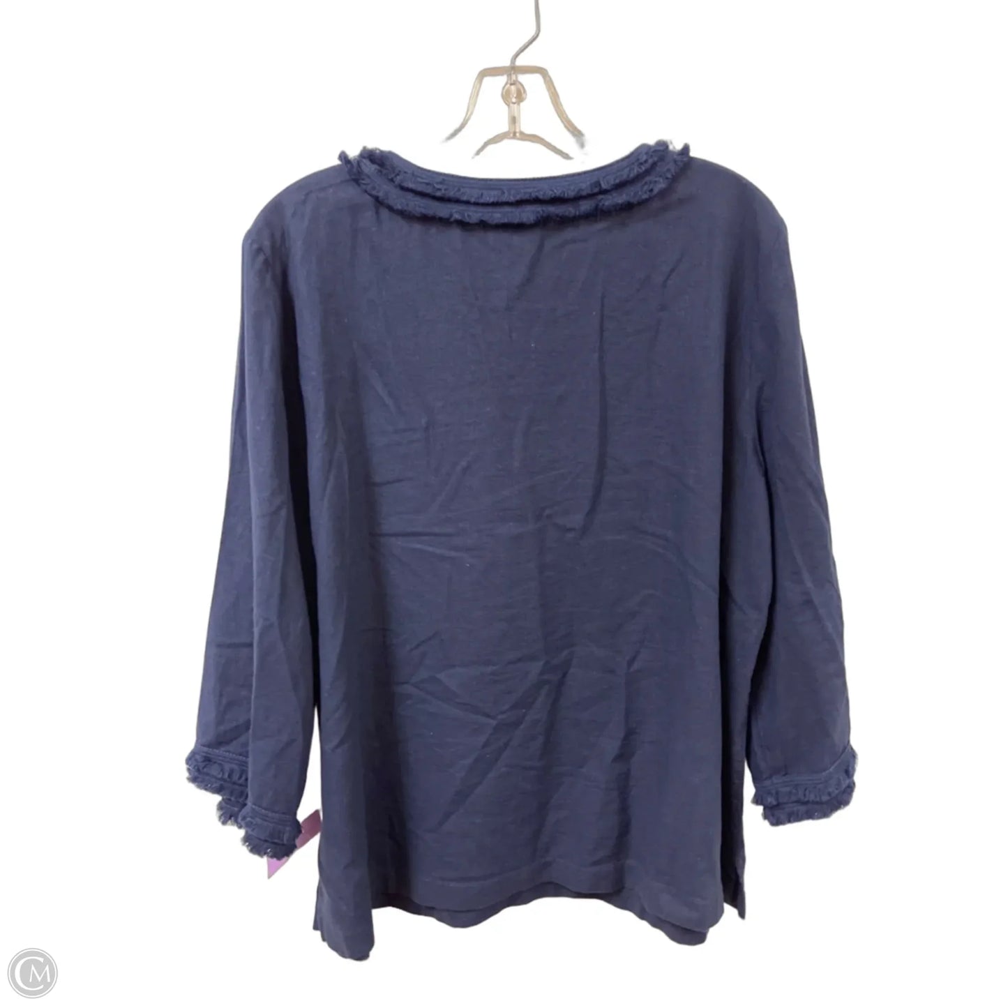 Top Long Sleeve By Chicos In Navy, Size: L