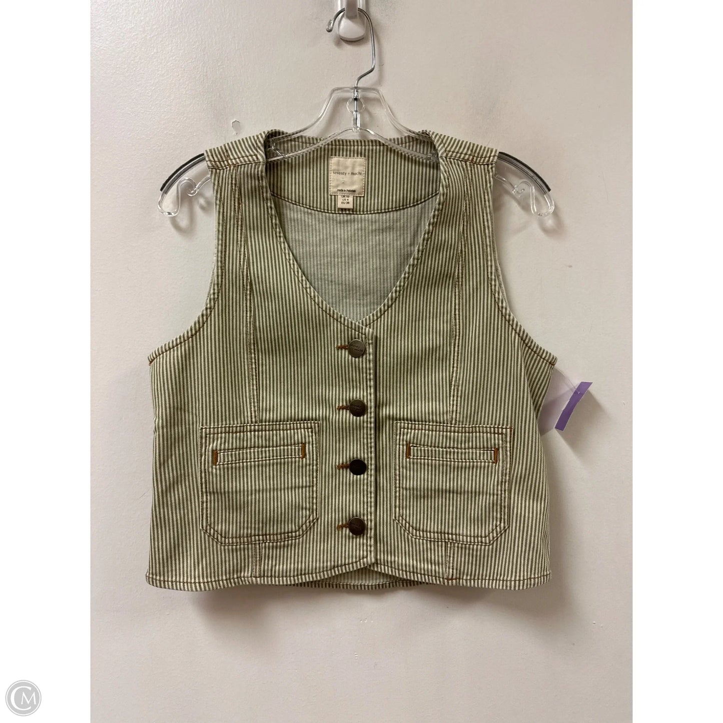 Vest Other By Cmb In Cream & Green, Size: S