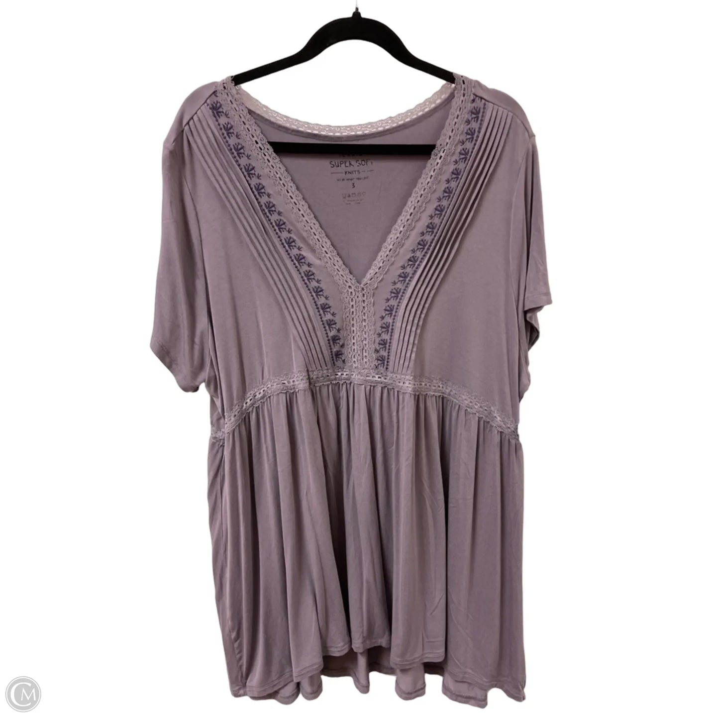 Top Short Sleeve By Torrid In Purple, Size: 3x