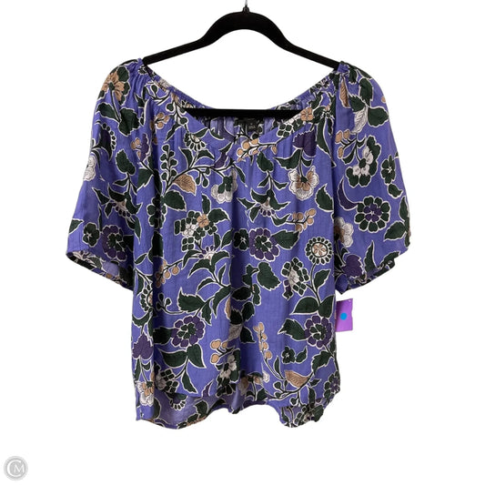 Top Short Sleeve By Ann Taylor In Purple, Size: M