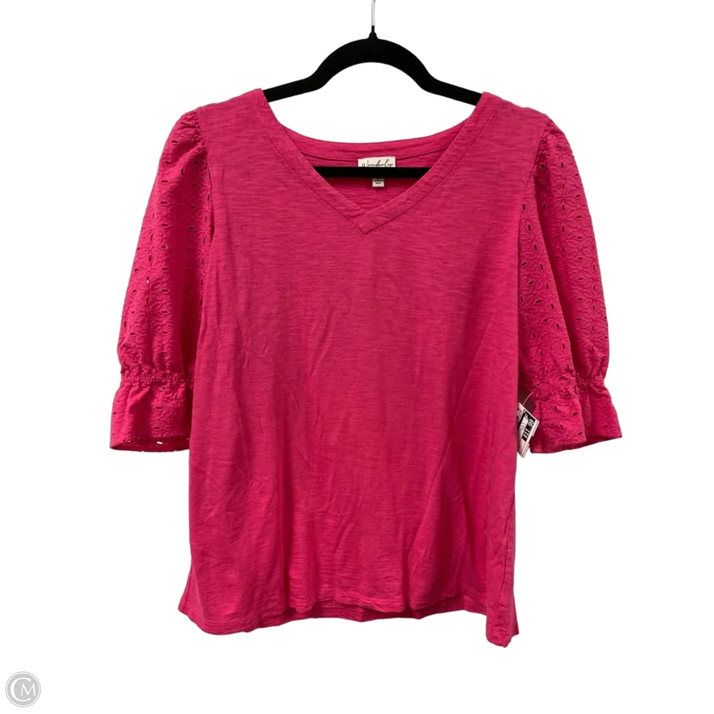 Top Short Sleeve By Wonderly In Pink, Size: M