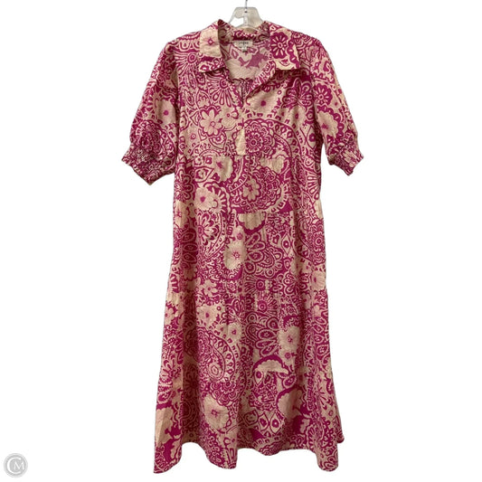 Dress Casual Midi By Umgee In Cream & Pink, Size: S