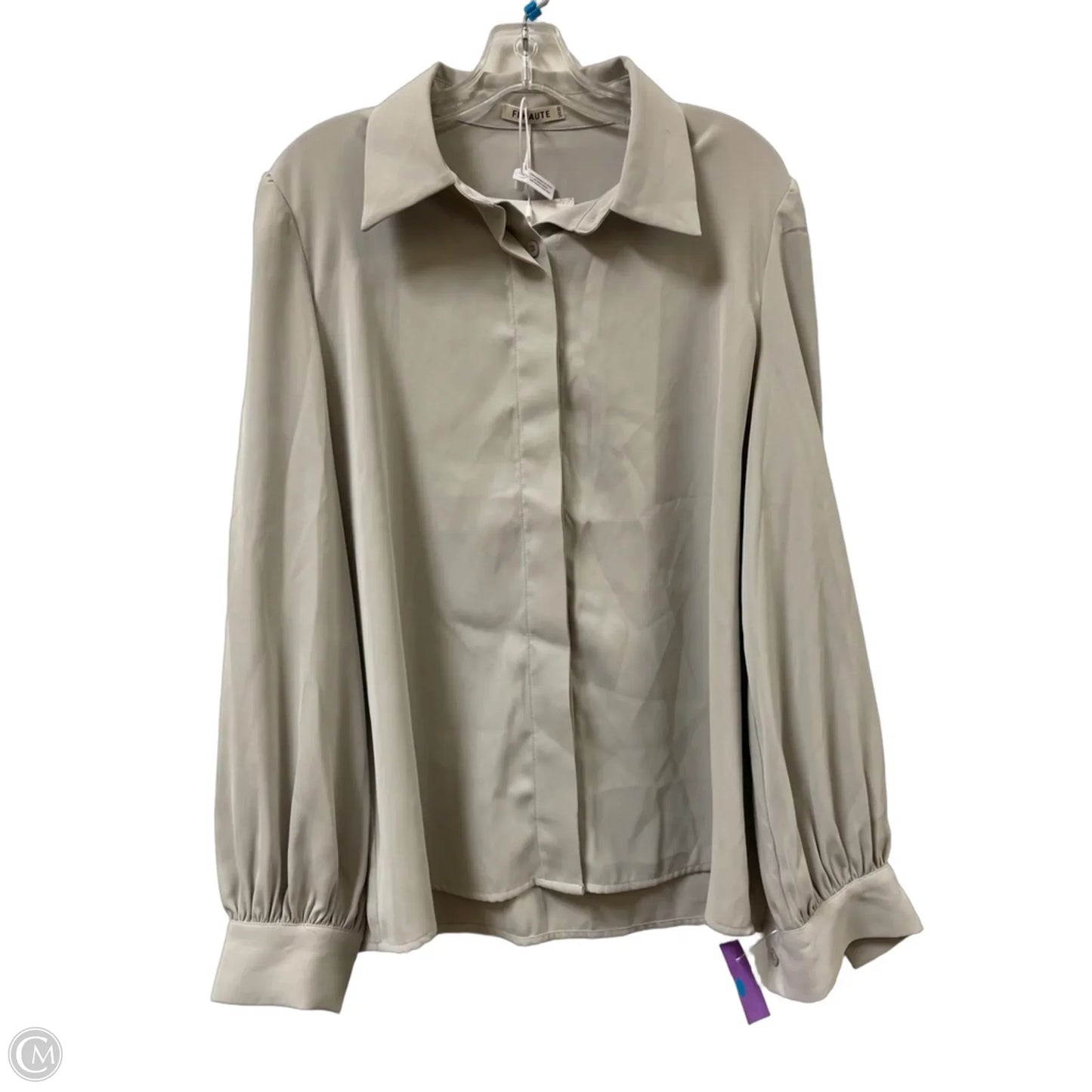 Blouse Long Sleeve By Clothes Mentor In Cream, Size: M
