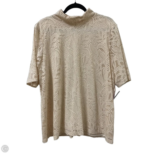 Top Short Sleeve By Chicos In Cream, Size: 1x
