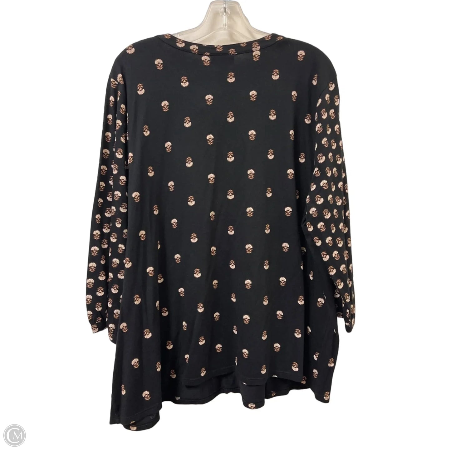 Top Long Sleeve By Pure Jill In Black & Cream, Size: 2x