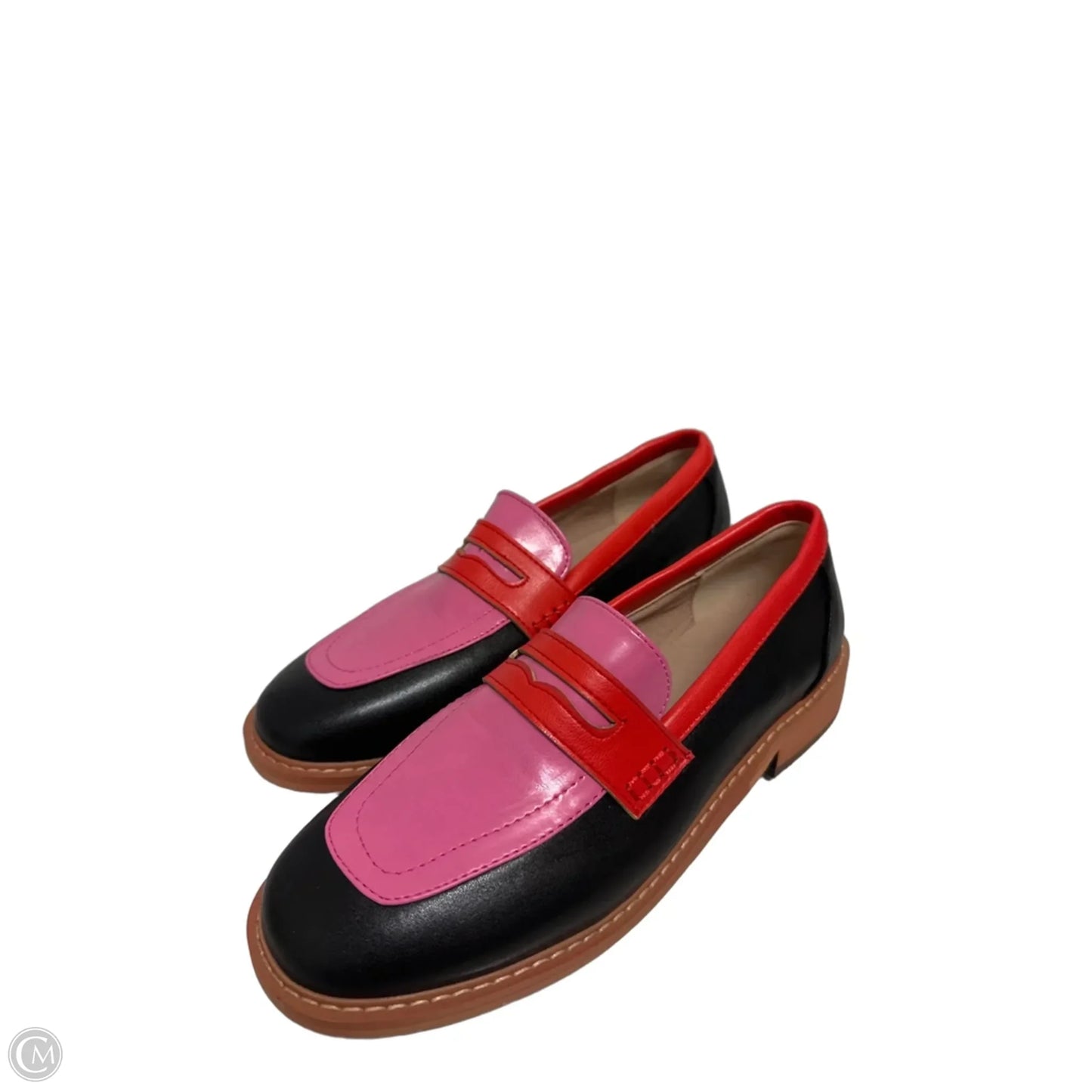 Shoes Flats By Clothes Mentor In Black & Pink, Size: 7.5