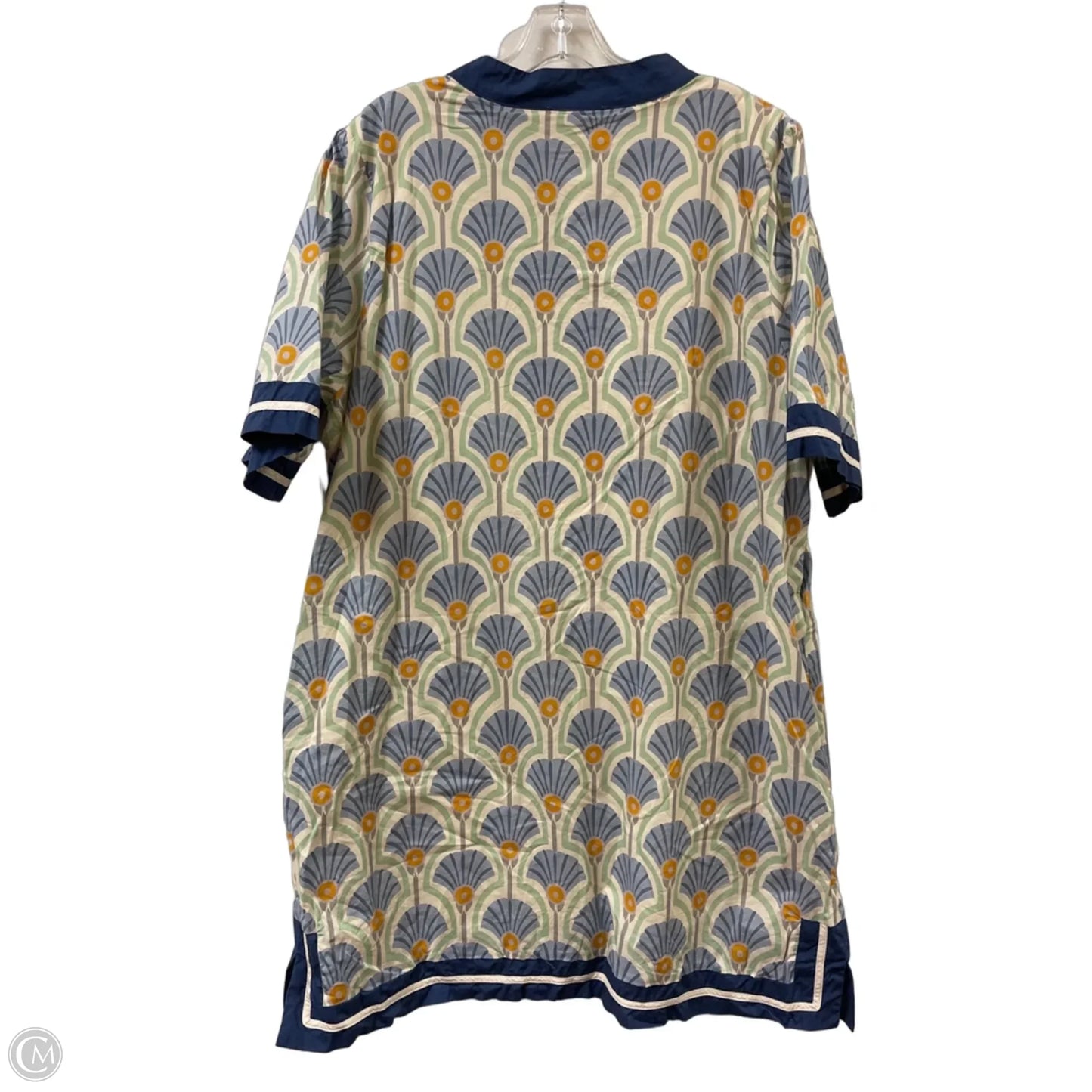 Dress Casual Short By She + Sky In Blue & Yellow, Size: 2x