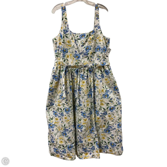 Dress Casual Midi By Free Assembly In Blue & Yellow, Size: Xl