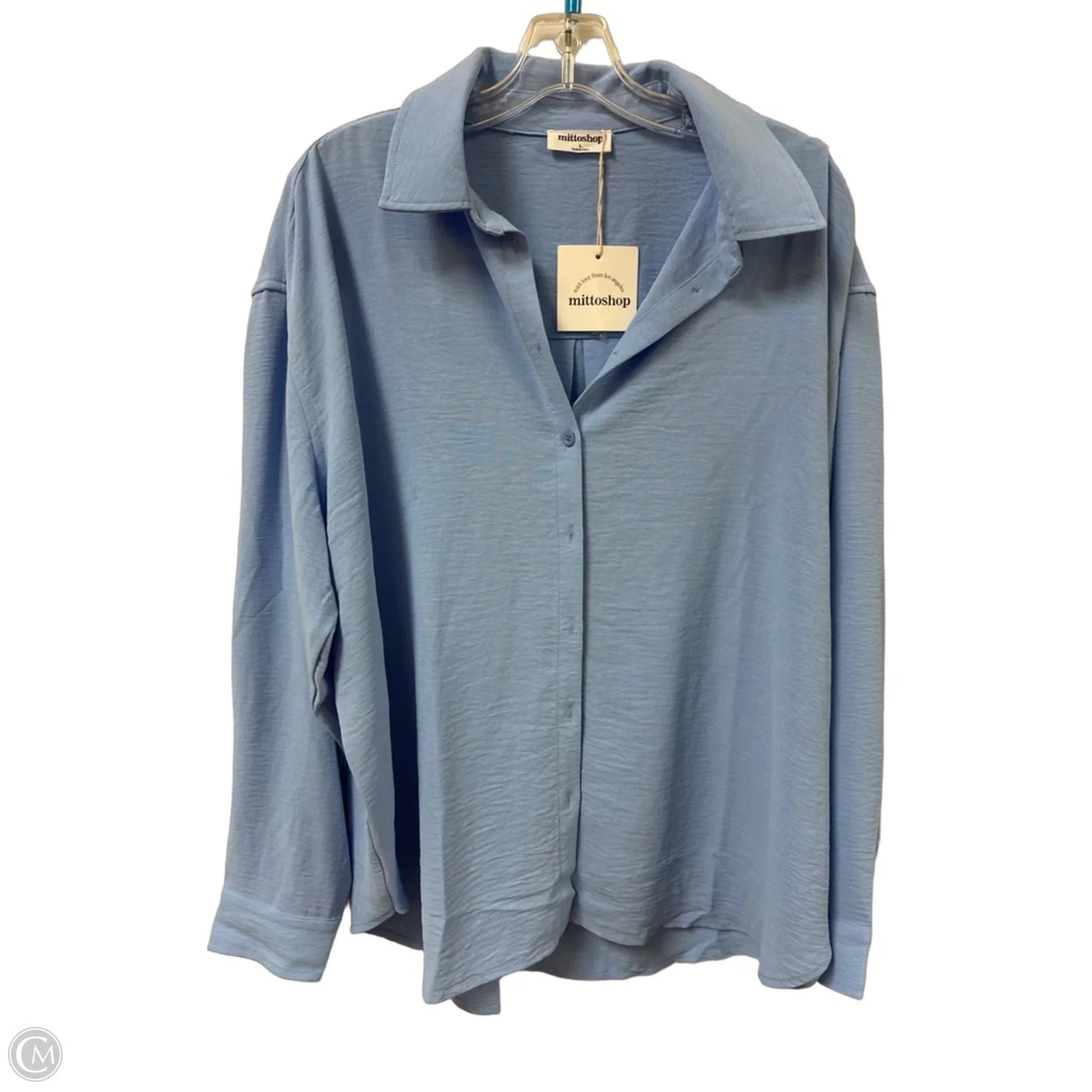 Blouse Long Sleeve By Mittoshop In Blue, Size: L