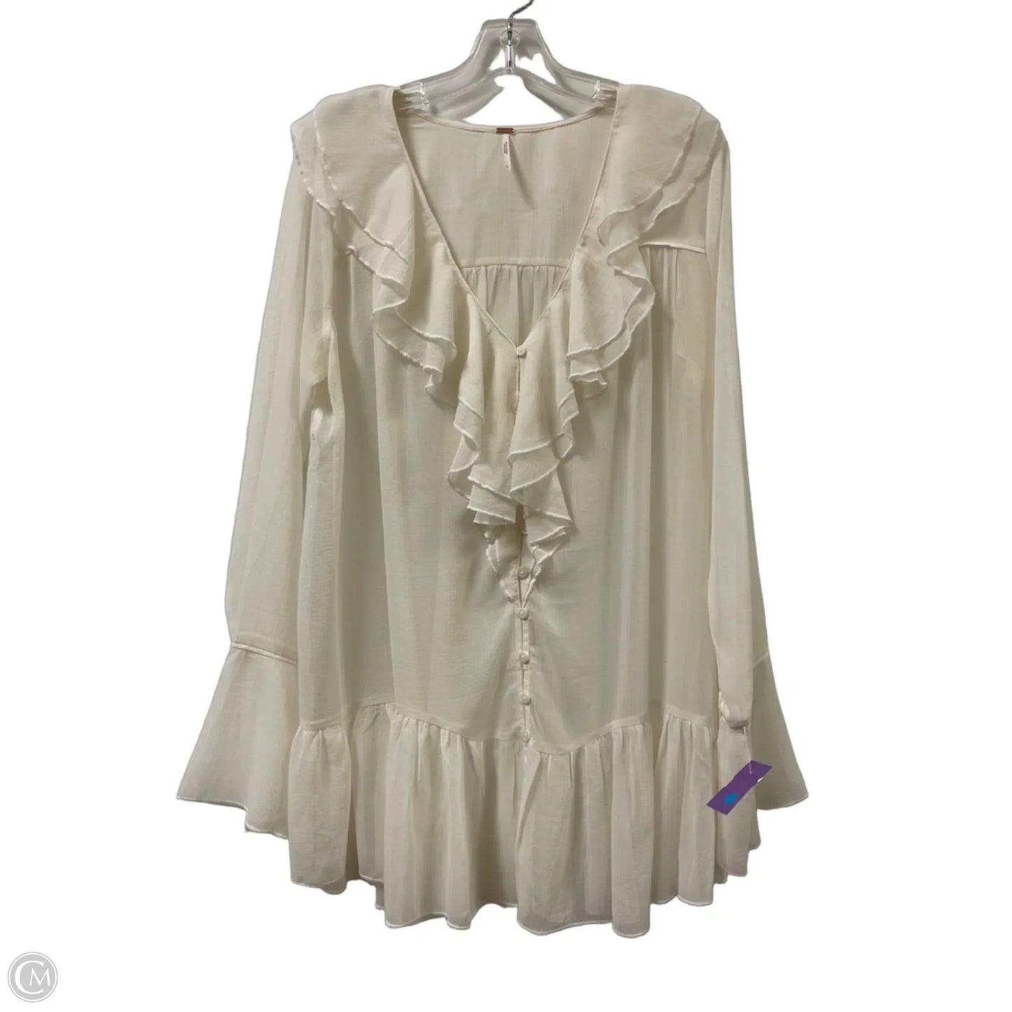 Tunic Long Sleeve By Free People In Cream, Size: L