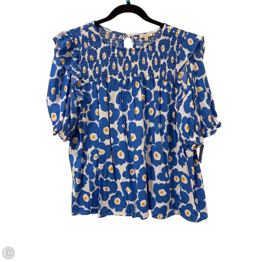 Top Short Sleeve By Jodifl In Blue & Yellow, Size: L