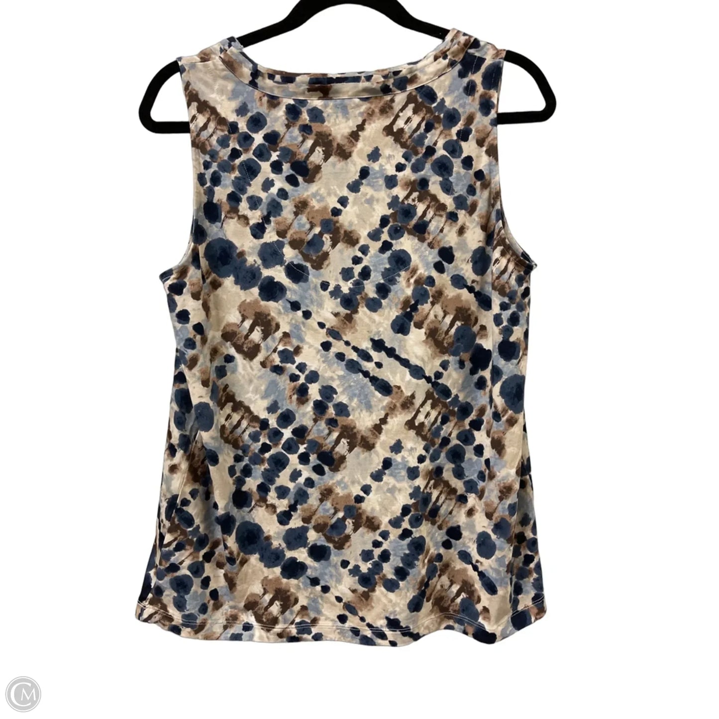 Top Sleeveless By Chicos In Blue & Cream, Size: M